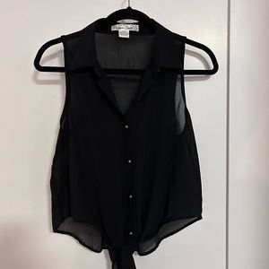 Sheer Sleeveless Blouse